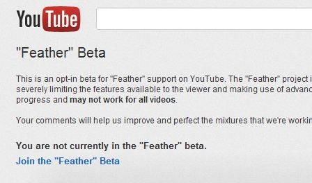 youtube feather beta for low speed connections
