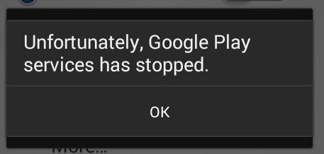 Unfortunately Google Play Services has Stopped