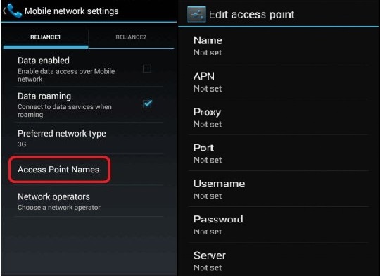 Change your APN (Access Point Name) Settings