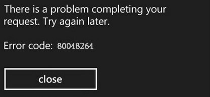 Error Code 80048264