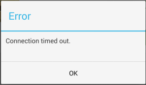 error connection timed out