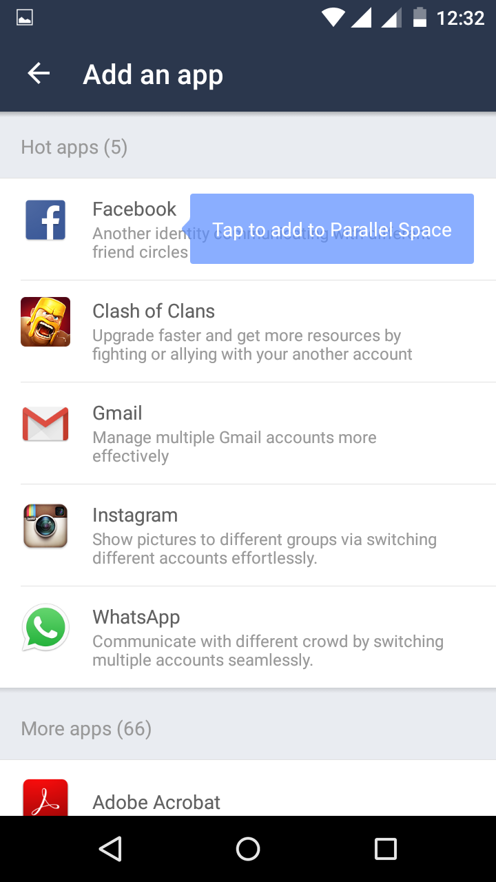 Download Parallel Space and Create Dual/2/two Whatsapp Account in One Android Phone