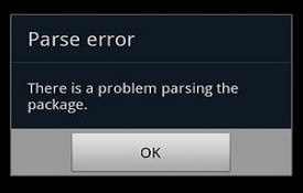 There is a Problem Parsing the Package