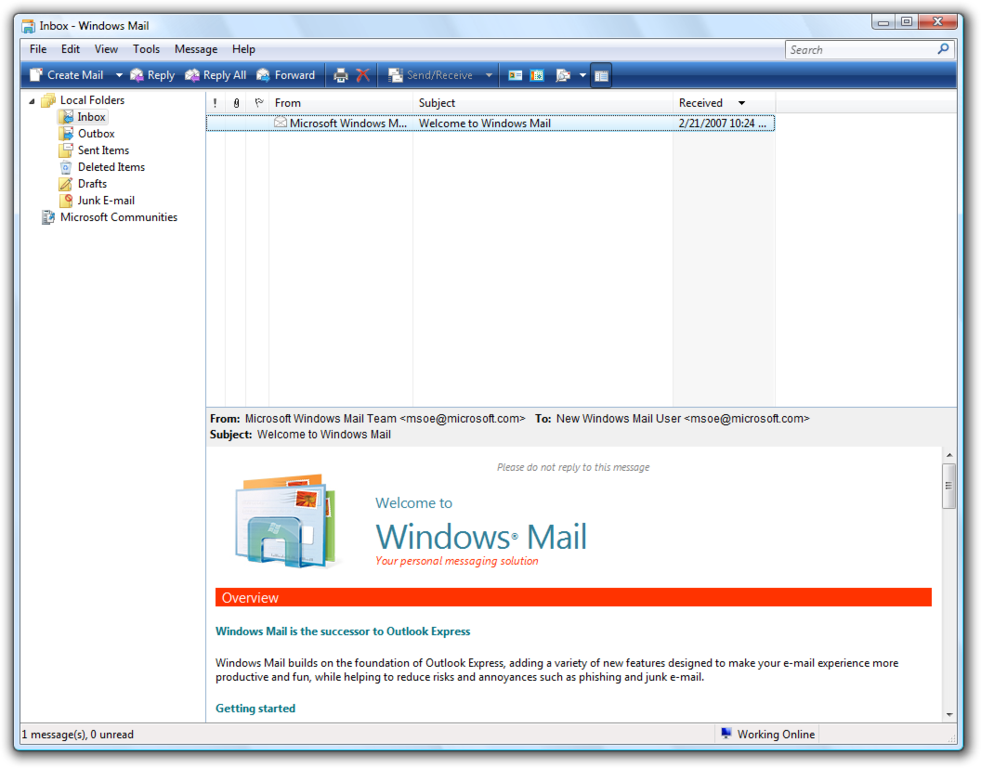 Windows mail