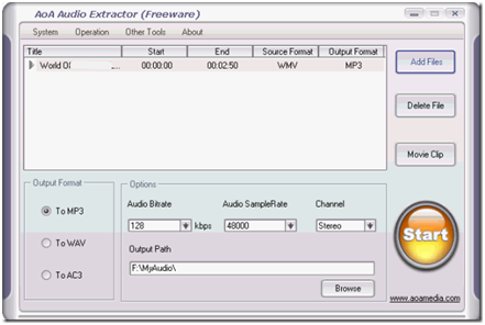 AOA Audio extractor