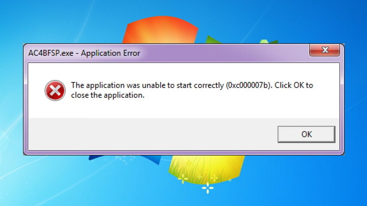 Ошибка при запуске 0x0000142. Ошибка 0xc000007b. Ошибка запуска программы. Ошибка Windows 7. Окно ошибки Windows.