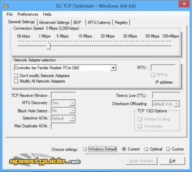 Using TCPOptimizer Software