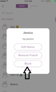 how to block friend on snapchat