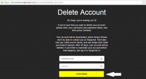 how to delete snapchat account