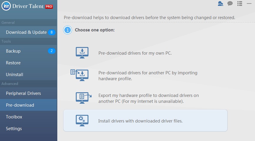 pre download drivers