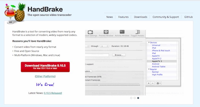 handbrake video compressor