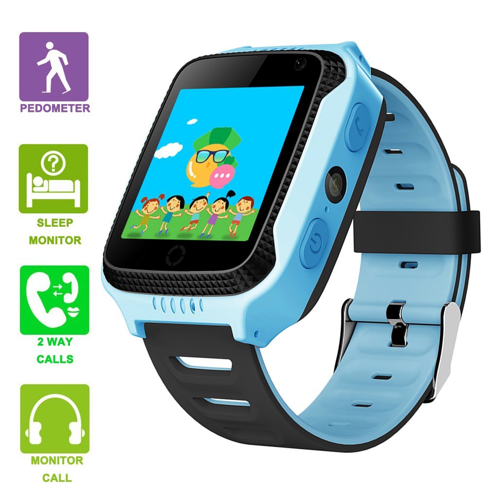 GreaSmart Kids Smartwatches with GPS Flash Night Light Touch Screen