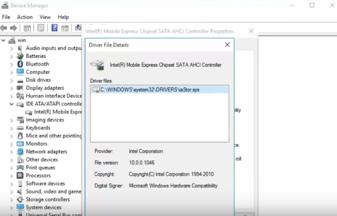 standard ahci 1.0 serial ata controller driver