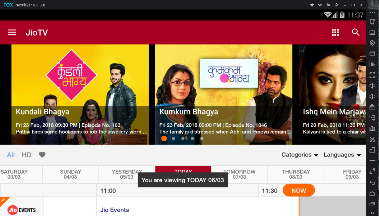 run jio tv app on pc