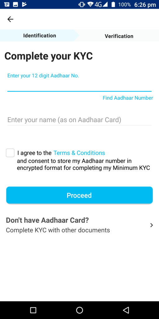 PayTM KYC Process