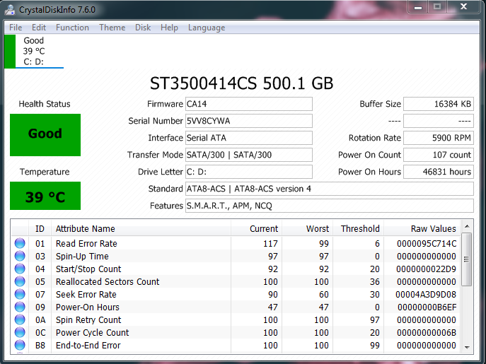 samsung ssd health check good