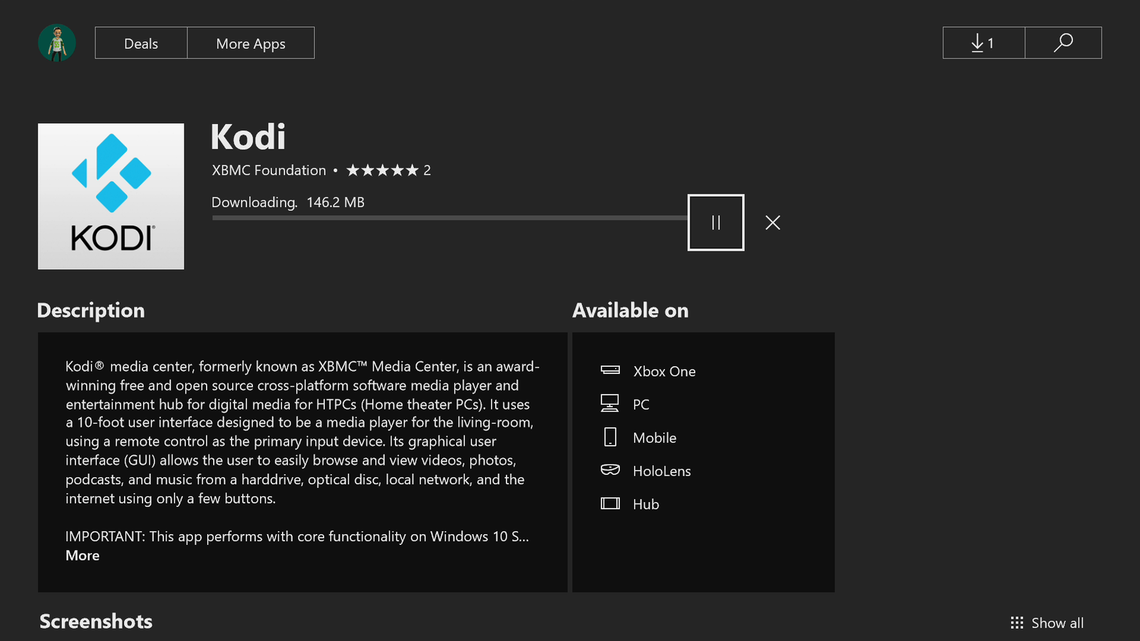 kodi on xbox one