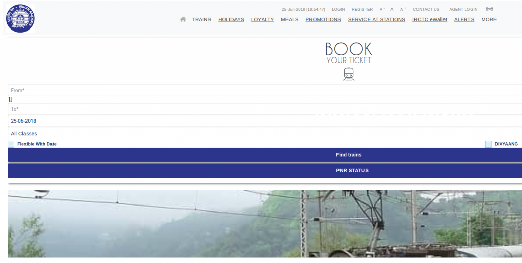 irctc tourism sign up