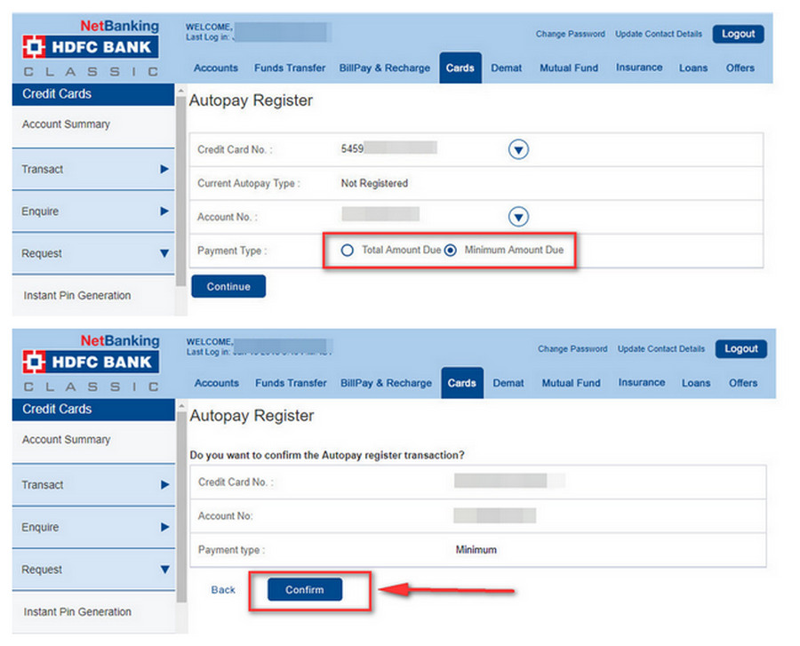 Credit Card Bill Payment Online