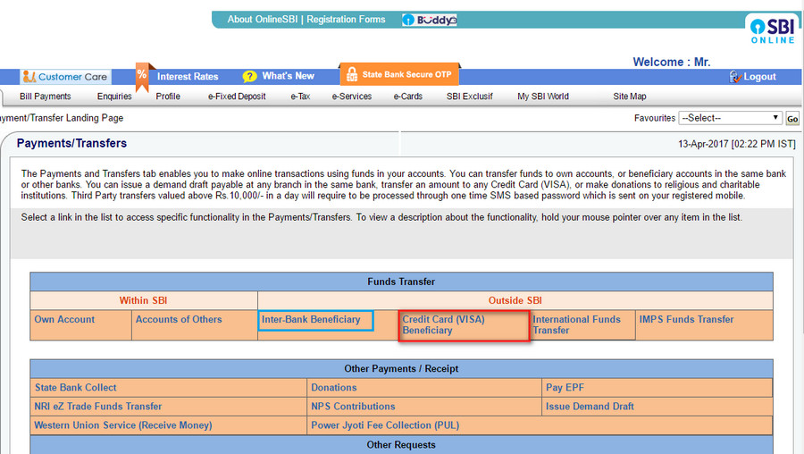 Credit Card Bill Payment Online