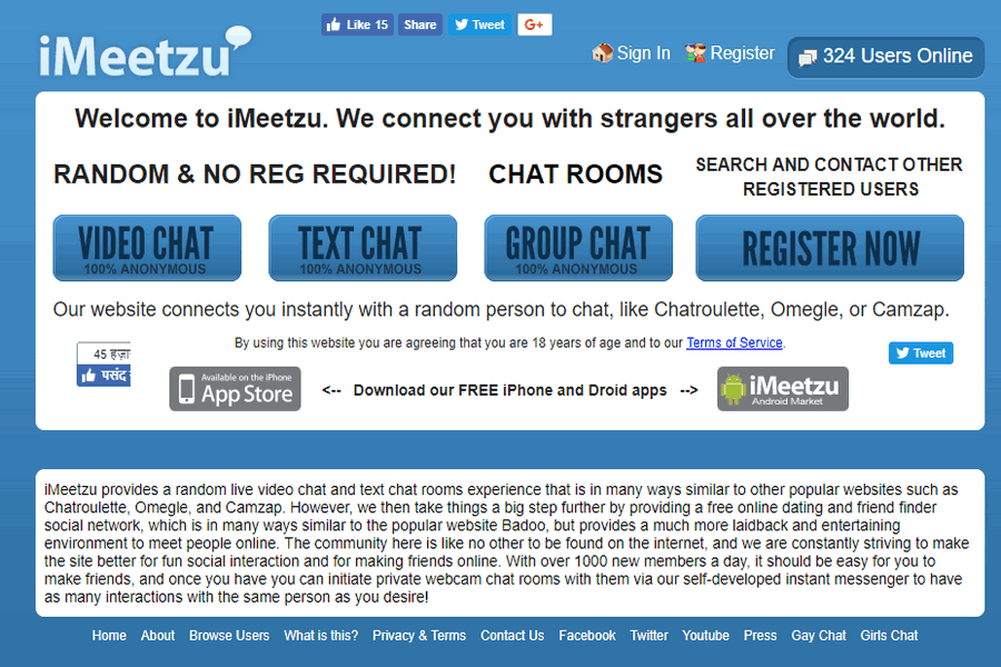 iMeetzu and Alternative Video Chat Rooms Online - Technofizi.net Omegle web...