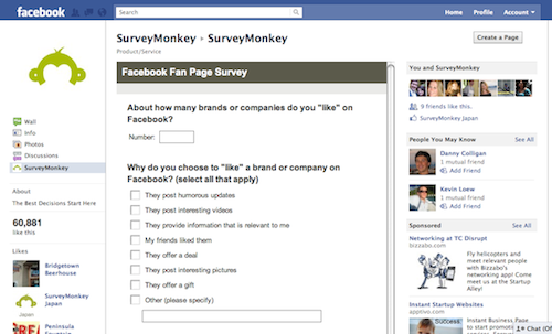 facebook survey