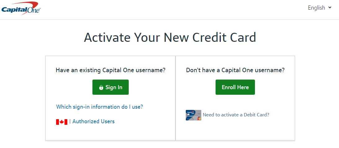 capital one card activation