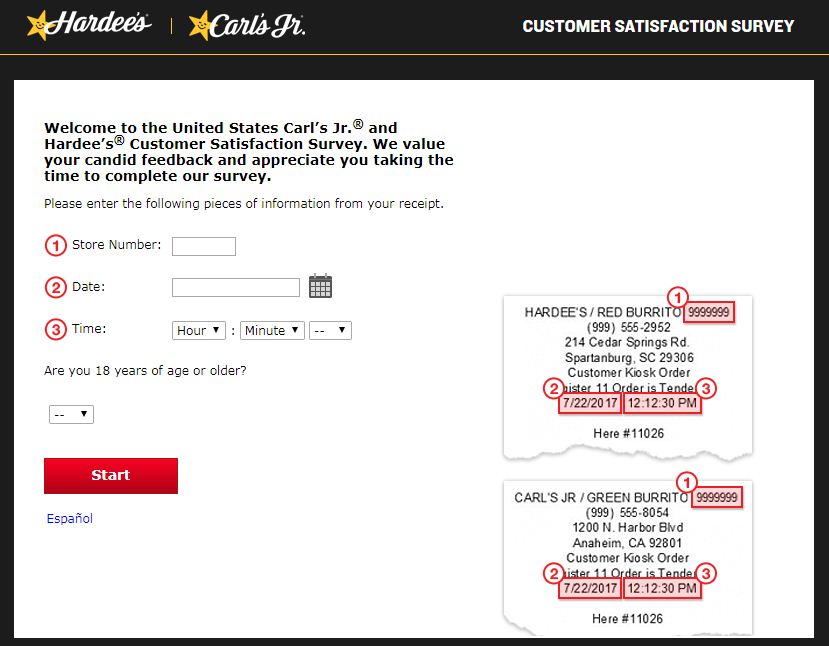 hardee's survey