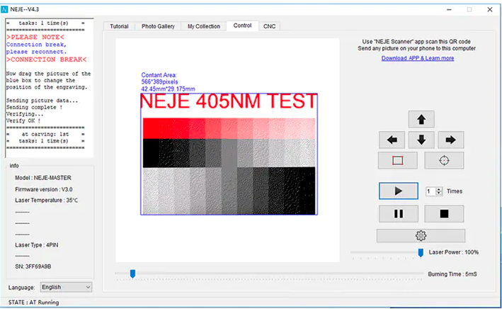 neje master 3500 working