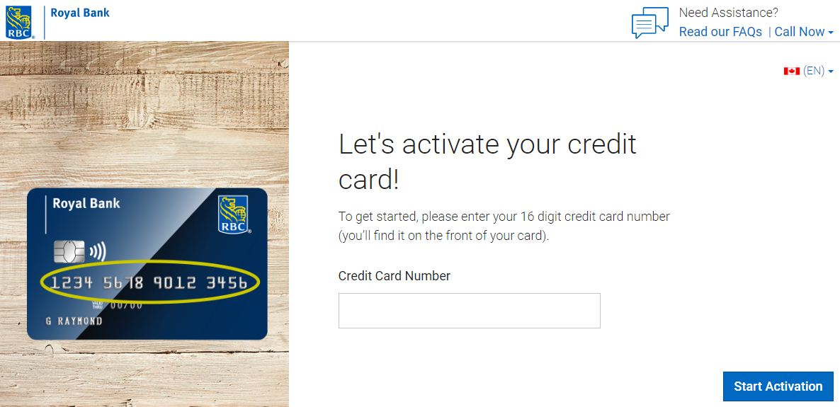 rbc credit card activation