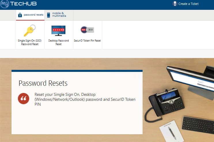 Reset JP Morgan Account possword