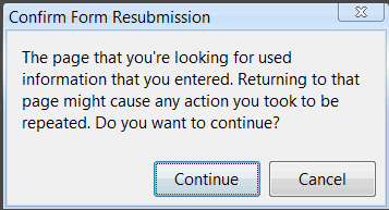fix Comfirm form resubmission error