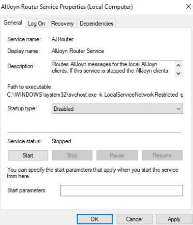 disable Alljoyn router