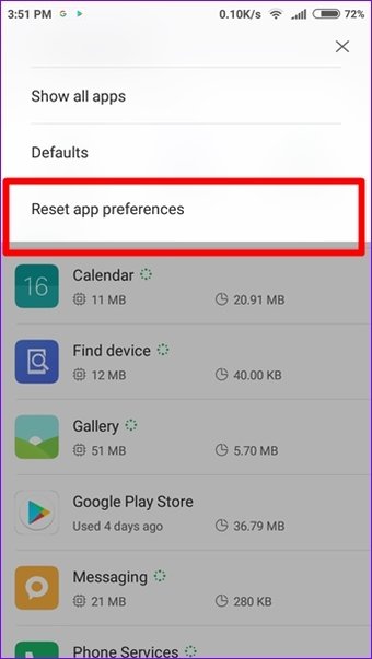 Reset App Preferences