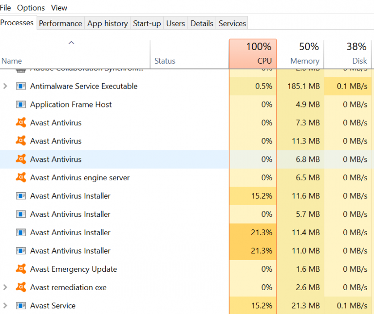 Avast setup is already running как удалить