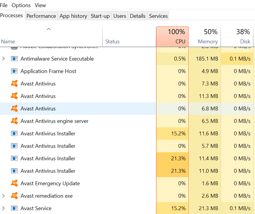 setup is already running avast