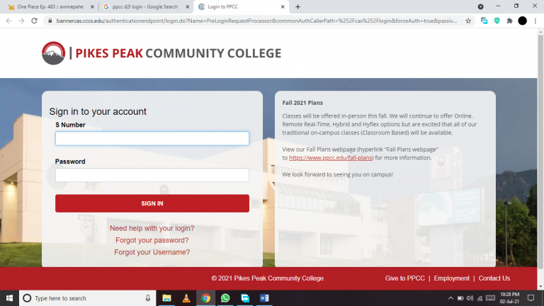 PPCC d2l login