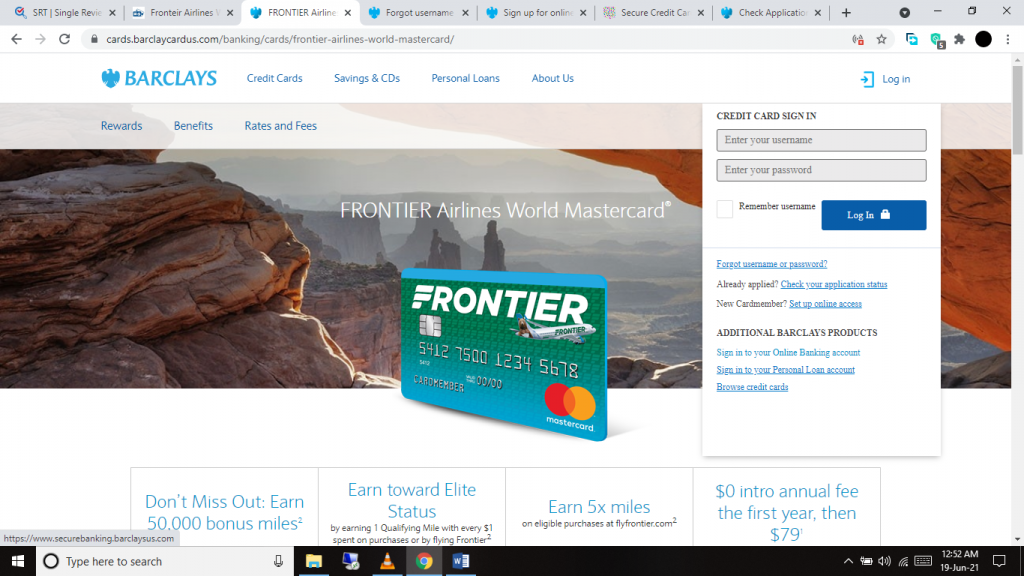 Frontier Credit Card Login