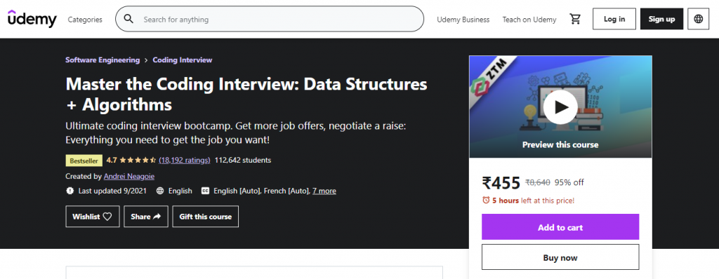 Master the Coding Interview: Data Structures and Algorithms