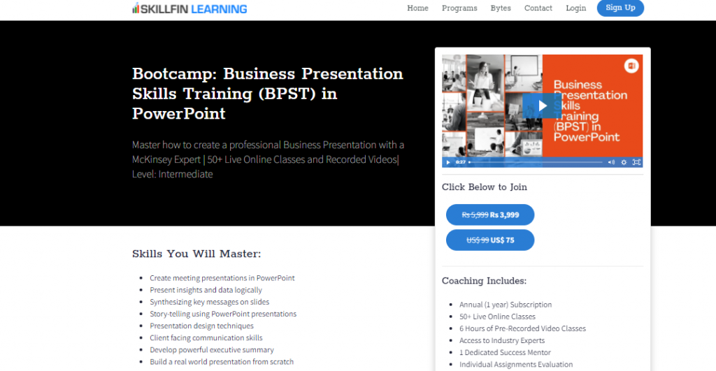 Business Presentation Skills Training (BPST) in PowerPoint