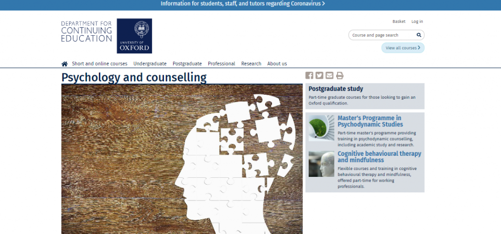 Psychology and Counseling by University of Oxford