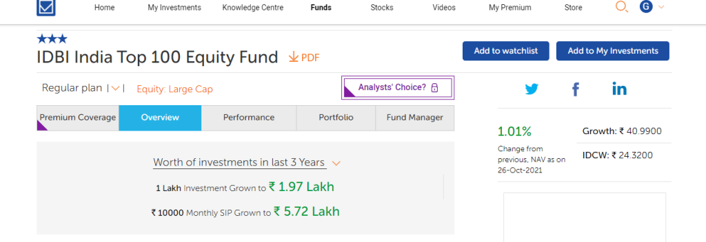 IDBI India Top 100 Equity Fund
