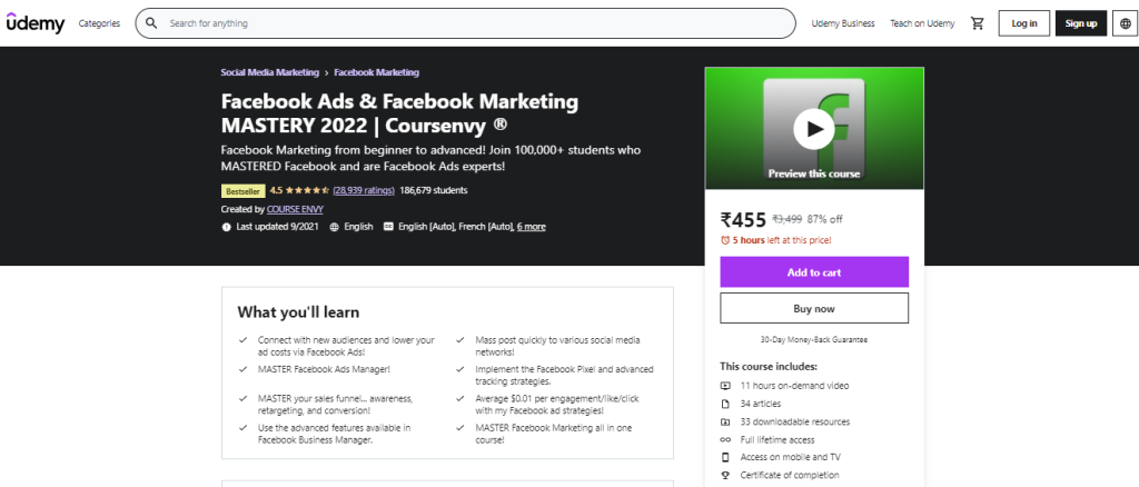 Facebook Ads and Facebook Marketing MASTERY 2022 | Coursenvy ®