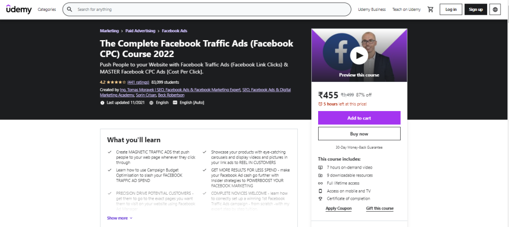 The Complete Facebook Traffic Ads (Facebook CPC) Course 2022