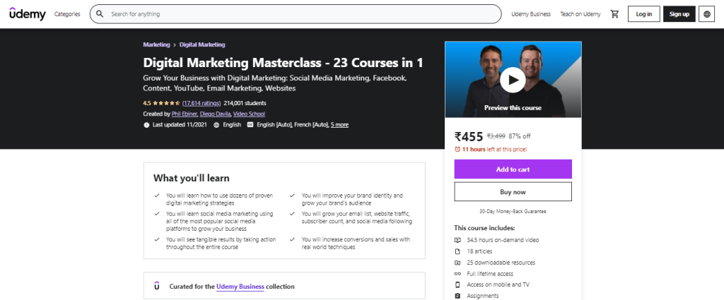 Digital Marketing Master Class – 23 Courses in 1