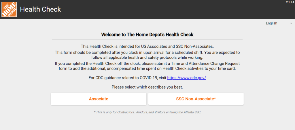 Home Depot Health Check