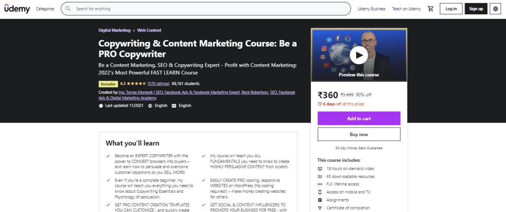 Copywriting and Content Marketing Course: Be a Pro Copywriter