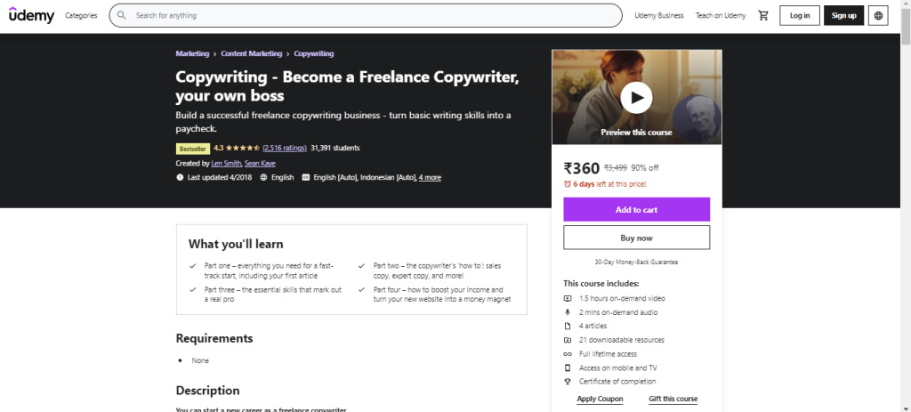 Copywriting – Become a Freelance Copywriter, Your Own Boss