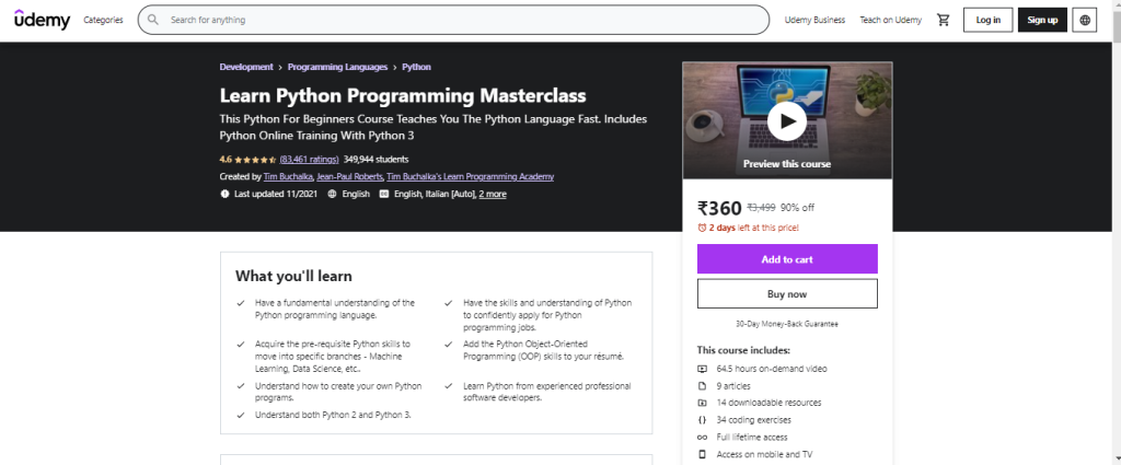 Learn Python Programming Masterclass