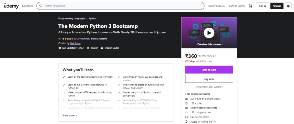The Modern Python 3 Bootcamp